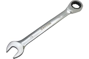 DAKCOS Fixed Head Ratchet Spanner 19mm Ratcheting Combination Wrench Chrome Vanadium Steel