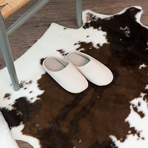 Rugmall Faux Cowhide Rug Floor Rugs For Living Room Bedroom Decoration,Brown