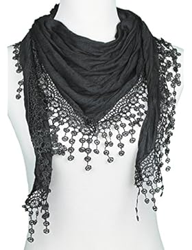 Mevina Damen Dreieckshalstuch Uni aus Baumwolle und Viskose Halstuch