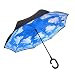 Produktbild AUTOPkio Reverse-Regenschirm, C-förmigen Hands Free Handle Umgekehrten Umbrella, Double Layer Umgekehrten Standing Inside Out Regenschutz Regenschirm