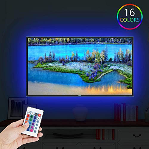 Preisvergleich Produktbild LED TV Hintergrundbeleuchtung, 2m Kit USB LED Beleuchtung Hintergrundbeleuchtung Fernseher USB Für 40-60 Zoll TV, HDTV, TV-Bildschirm und PC-Monitor, LED Strip, USB LED TV Bias Streifen Kit 5050 RGB