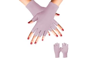 RUGUOA 2 Paar Gel Maniküre Handschuhe UV Schutz Nagel Handschuhe UV Shield Handschuhe UV Schutzhandschuhe Damen Fingerlose Handschuhe Schützen die Hände vor UV-Licht Lampe Maniküre Trockner,Beige