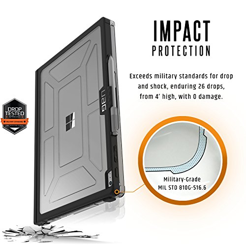 Urban Armor Gear Hardcase f  r Microsoft Surface Book mit Performance Base - Transparent  Microsoft Zertifiziert   L  ftungsschlitzaussparungen   Pen 