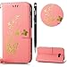 Produktbild Galaxy A5 2017 Handyhülle,Galaxy A5 2017 Hülle,WIWJ PU Cover Case Leder Flip Wallet Schutzhülle [Heißprägen Prägung Schmetterlinge Ledertasche]Hülle für Samsung Galaxy A5 2017-Rosa