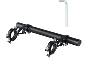 Luxvara Extension Guidon Vélo, Extension Guidon Vélo Universelle, Suppor Universel Double Pince en Aluminium, Support D'extension pour Vélos pour GPS Téléphone Lampe Compteur de Vitesse, Noir