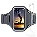 Produktbild CE-Link Sport Armband iPhone,Android Sportarmband Hülle Handytasche Schweißfest Running Armtasche Reiten Handyhülle Mit Schlüsselhalter, Kabelfach, Kartenfach und Opfhörer Band für iPhone 6/6s/SE/5s/5, Samsung Galaxy S5/S6 Edge/S6/S7, Huawei P10/P10 Lite/Honor 9/Honor 8 /P8 Lite 2017 bis 5.2 Inch - Schwarz