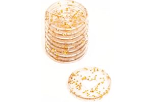 Craftelier - Anillas de Disco Glitter de Plástico M con Corazón Troquelado para Encuadernación de Scrapbooking para Planners, Agendas, Cuadernos o Álbumes | Paquete de 9 uds de 35 mm - Color Dorado