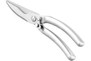 volumoon Trinciapollo, Forbici per Pollame in Acciaio Inox, Forbici da Pollo Professionali con Manici in Metallo per Casa, Multifunzione Forbici da Cucina per Pollame, Carne, Pollame (Argento)