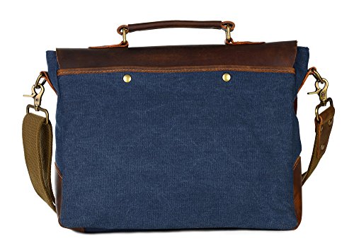 Gootium 21108NV Vintage Canvas Schultertasche Umh  ngetasche f  r Damen Herren  35 cm  9 5  l  blau
