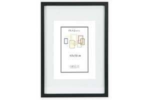 CHELY INTERMARKET Marco con paspartu 40x50cm (Int 30x40cm) Negro MOD 351 cuadro ideal para fotos