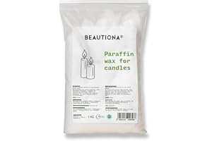 BEAUTIONA Paraffinwachs für Kerzen Kerzenwachs, Wachsgranulat, Kerzenwachs zum gießen, Unparfümiert (1 kg)
