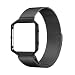 Produktbild Fitbit Blaze Armband + Frame, Milanese Schlaufe Edelstahl Smart Watch Armbänder mit Magnet-Verschluss(ohne Schnalle) und Metallrahmen von einBand für Fitbit Blaze Smart Fitness Watch Von einBand, Schwarz, Large