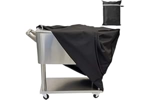 COOSOO Cubierta para Carrito de Bebidas Universal para Exteriores, Impermeable, Cubierta Protectora para quemadores, para la mayoría de 80 QT Rolling Cooler para Carrito de Bebidas,Cofre de Hielo