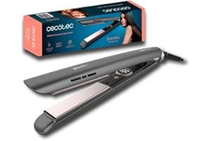 Cecotec Plancha de pelo Bamba RitualCare Ionic Sphere, Revestimiento de cerámica y turmalina, Pantalla, MultiStyle, Placas Flotantes 3D, 140ºC-230ºC, Cable giratorio 360º de 1,8 m, Gris