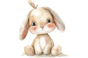 LAOGRAPHICS x4 Baby Rabbit Vinyl Stickers Cover Marks Non Transparent Waterproof Nursery Decals 1@ 20cm Tall Ideal for Toilets, car, Toybox, Wall - 3@ 7cm Tall Ideal for Phone, Cups, Jars & Flask (Rabbit)