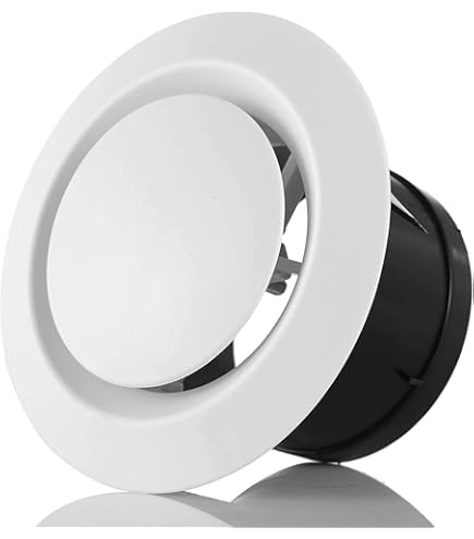 DOMUX Bouche VMC 125 Mm Inox - Bouche Aération Réglable Ronde 125 Mm - Extraction Ou Insufflation - En Acier Inoxydable 304 Pour Conduit Et Gaine VMC, Hotte Et Extracteur - Mur Ou Plafond