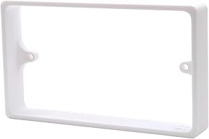 ALCHEMY COLLECTIVES White 20mm 2-Gang Socket Spacer, Electrical Wall Plate Extender for UK Double Sockets