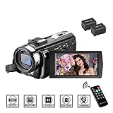  Videocámara MELCAM Cámara de Video HD 1080P 24.0MP Pantalla LCD de 3 Pulgadas Giratoria 270° Zoom 16X Vlogging Cámara Digital con Control Remoto