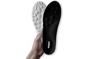 Original Stepprs Comfort Shoe Insoles for Men Women Adjustable Size 4D Memory Foam Cloud Soles Arch Support Improved Posture (Black, EU 41-42 (UK Men 7.5-8.5|UK 9-10))