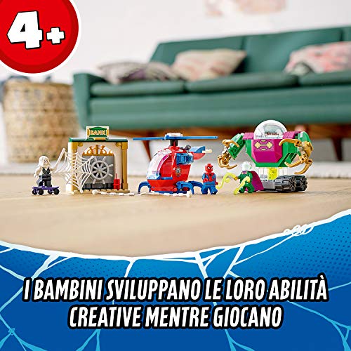 LEGO-Super-Heroes-La-Minaccia-di-Mysterio-Marvel-Spider-Man-Playset-dAzione-con-Mech-Elicottero-e-la-Minifigure-di-Ghost-Spider-Set-di-Costruzioni-per-Bambini-4-Anni-Multicolore-76149