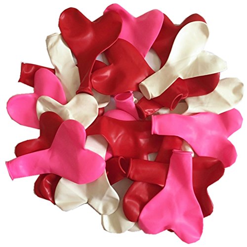 100 Herzluftballons Hochzeit Rosa Rot Weiße Herzform Luftballons Mit Ballpumpe Ballons Hochzeit Valentinstag Komplettset Herz Ballons Party Zubehör Dekorationen - 2