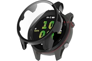 BYISYUE Etui do Garmin Forerunner 255S, twarda osłona ekranu PC ze szkłem, odporna na zarysowania, przeciwpyłowa, ochronna osłona do Garmin Forerunner 255S