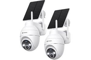 YESKANO Bezprzewodowa zewnętrzna kamera nadzorująca WiFi 2K, panel słoneczny 360° PTZ bezprzewodowa zewnętrzna kamera solarna bateria 2,4 GHz, kolorowy noktowizor, wykrywanie PIR, dwukierunkowy dźwięk