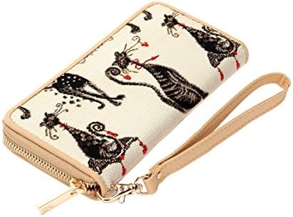 Tapestry Long Zip RFID-Blocking Credit Card Holder Wallet for Women with Cat Design (Catitude, LZIP-CUDE)