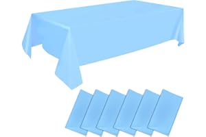 Yilakla Table Cloth 6 Pack,137 x 274cm Plastic Birthday Table Cover,Waterproof Tablecloth for Christmas Wedding New Year Home Garden Party Table Decoration Supply blue