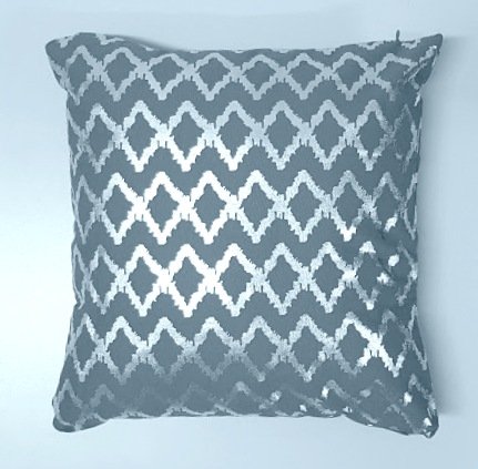 Kissen Dekokissen Metallic in silber anthrazit/grau mit Füllung 40x40 cm 100% Cotton (Bona Geo)