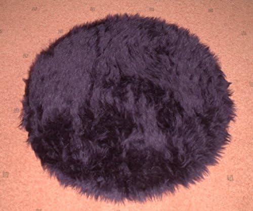 Deep purple circular classic Arran faux fur rug 70cm