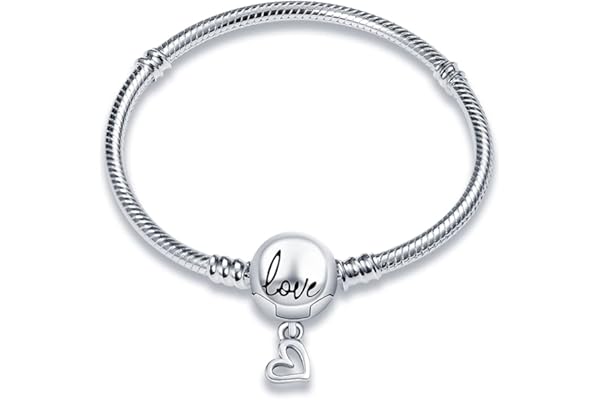 TINSLO Bracelet pour femme en argent sterling 925 avec fermoir en forme de cœur Bracelet à maillons serpents Saint Valentin, fête des mères, anniversaire, Noël, cadeau pour femme, petite amie
