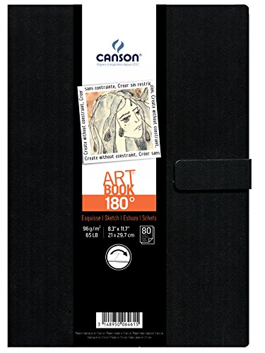 Canson 6461 crobart - Bloc de dibujo (tapa dura, 96 g/m², DIN A4, 80 hojas), color negro
