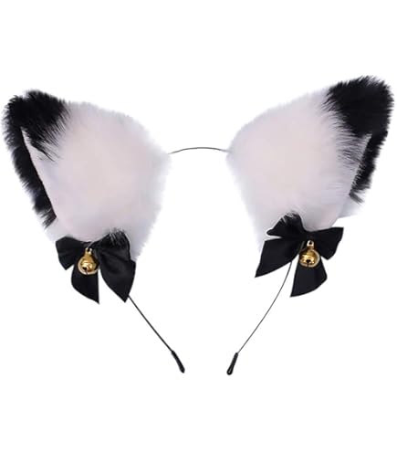 Orecchie Gatto Cerchietti Per Capelli + Collana Girocollo Con Campana Accessori Gatto Per Costume Giochi Addio Al Nubilato Compleanno Festa Halloween Donna Ragazza Nero