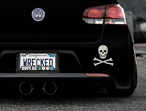 Bumper Car Stickers Skull & Crossbones, Chrome