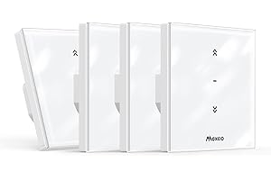 Interrupteur Volet Roulant Connecté, 80 * 80mm Maxcio Volet Roulant WiFi Compatible avec Alexa Google Home pour Commande Vocale, Curtain Switch Pourcentage Contrôle à Distance/Timer