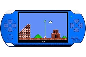 Deeabo Consola de Juegos Portátil, Pantalla de 4.3 Pulgadas Consola de Videojuegos con Función de Cámara de Libro Electrónico, 64 bits 8GB Consola de Juegos Portátil Classic Old Games, Azul