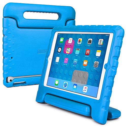 iPad Mini 3 2 1 hülle fur kinder, COOPER DYNAMO Beanspruchbare, strapazeirfähige, robuste, gepolsterte Hartschalenhülle mit integriertem Griff, Standfunktion & durchsichtigem Displaysschutz (Blau)