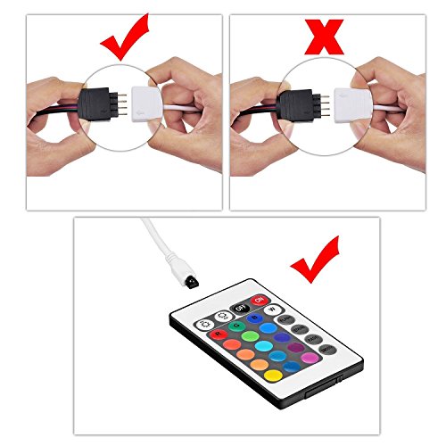 Tabker® LED Streifen 5M 300 SMD 3528 RGB Led Strip, Nicht Wasserdicht LED Band , LED Lichtschlauch, Packung für Heim Innendekoration , Farbwechsel-Set mit flexibles Streifen-Licht + 24 Tasten IR +Controller und Netzteil, Versandkostenfrei - 8