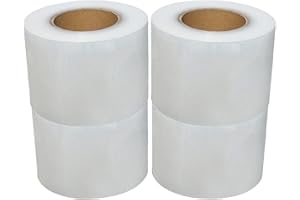 DRSUMLF 5CM*200CM Clear Shrink Wrap Rolls Plastic Packaging Cling Film for Moving House Furniture (4 roll)