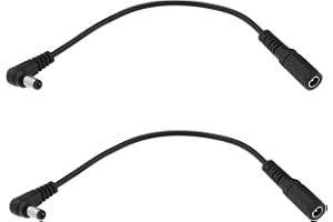 Create idea Kabel przedłużający DC 90 stopni, 5,5 mm x 2,1 mm, kątowy, męski na żeński, 20 cm, 2 sztuki w zestawie