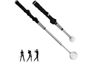 CJBIN Golf Wing Training Aid, Retractable Golf Training Aids, Telescopic Golf Swing Trainer for Warm-up, Golf Swing Practice Stick for Chipping Hitting Strength, Tempo, Correcting Gesturer Training