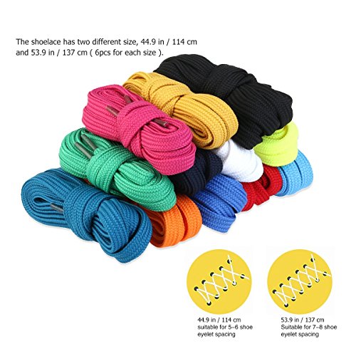 WINOMO 12 Paar Schnürsenkel flache Schuhe Ersatz für Sneakers Stiefel Skates Sport zufällige Farben - 3