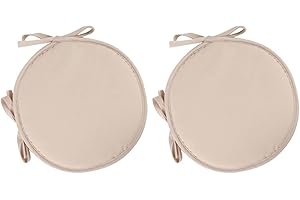 PIPOEI Cuscini per Sedia Set di 2/4/6 Cuscini per Sedia Rotonda con Lacci, Cuscini per Sedia Rotonda Diametro 30 cm, Cuscino in Poliestere per Sedia da bistrot A-02,29cm-2pcs