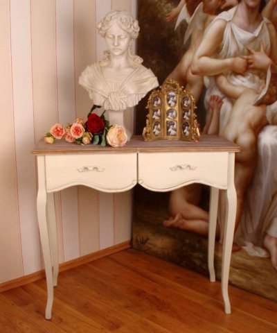 Konsole, Konsolentisch, Schreibtisch, Tisch, Wandkonsole im angesagten Shabby-Chic-Stil in vespielter Optik aus Holz gefertigt - Palazzo Exclusive Konsole, Konsolentisch, Schreibtisch, Tisch, Wandkonsole im angesagten Shabby-Chic-Stil in vespielter Optik aus Holz gefertigt - Palazzo Exclusive