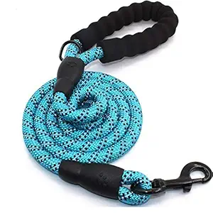 PetVogue 4FT Strong Dog Rope Leash with Comfortable Padded Handle and Highly Reflective Threads for Medium and Large Dogs