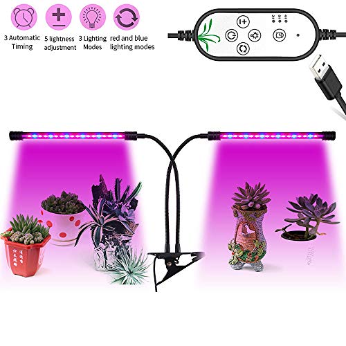 Preisvergleich Produktbild Pflanzenlampe LED Pflanzenlicht mit Automatische Zeitschaltuhr, 18W Rot Blau Dimmbar Schwanenhals UV Grow Wachsen licht Pflanzenleuchte Wachstumslampe Lampe für Bonsais Pflanzen