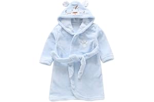 Miyanuby Baby Jungen Mädchen Bademantel Weicher Flanell Langarm Tier Hoodie Morgenmantel Nachtwäsche Homewear für Kinder Baby Jungen Mädchen Geschenk
