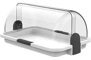 COSE DA CASA Vetrinetta vassoio a servire da banco H14xL30xP20 espositore bianca per bar porta brioche cornetti dolci pane gelateria ristorante pub doppia apertura