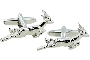 Ashton and Finch South African Springbok Springbok Design Rhodium Plated Cufflinks For Men Novelty Gifts and Presents